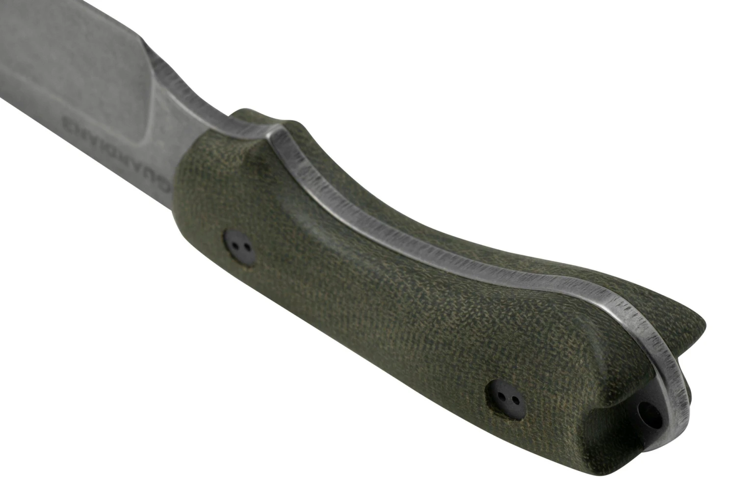 Bradford Knives Guardian 3, 3S-102-MC, 3D OD Green Micarta, CPM-Magnacut, Sabre Grind, Stonewash Finish, Couteau Fixe 6 Bradford Knives Guardian 3, 3S-102-MC, 3D OD Green Micarta, CPM-Magnacut, Sabre Grind, Stonewash Finish, Couteau Fixe – Image 4
