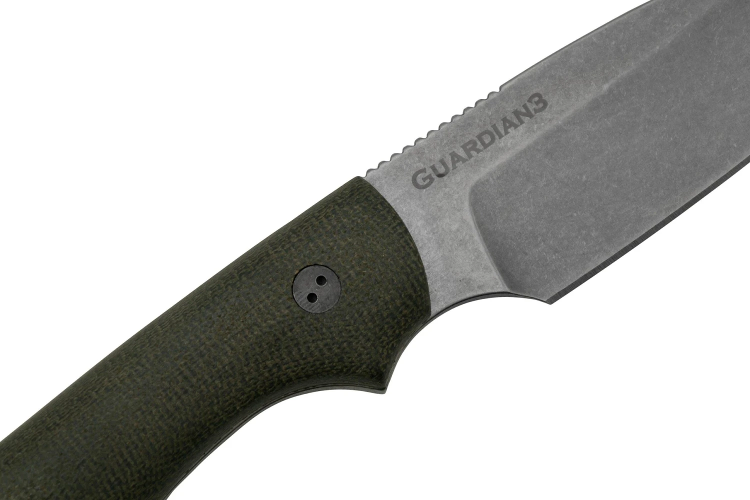 Bradford Knives Guardian 3, 3S-102-MC, 3D OD Green Micarta, CPM-Magnacut, Sabre Grind, Stonewash Finish, Couteau Fixe 7 Bradford Knives Guardian 3, 3S-102-MC, 3D OD Green Micarta, CPM-Magnacut, Sabre Grind, Stonewash Finish, Couteau Fixe – Image 5