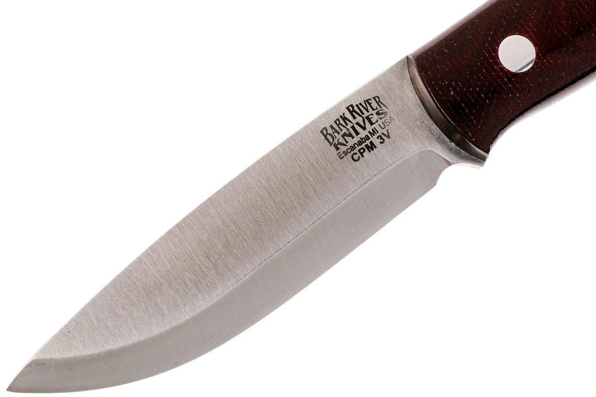 Bark River Ultra-Lite Bushcrafter CPM 3V, Burgundy Canvas Micarta 5 Bark River Ultra-Lite Bushcrafter CPM 3V, Burgundy Canvas Micarta – Image 3