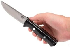 Bark River Bravo 1 CPM 3V, Black Canvas Micarta, Brown Sheath -Couteaux Prestige Magasin BRK07 114BRKC 06 bark river brk07 114brkc 06