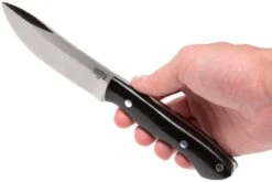 Bark River Kalahari Hunter A2, Black Canvas Micarta, Brown Sheath -Couteaux Prestige Magasin BRK12 112BRKC 06 bark river brk12 112brkc 06