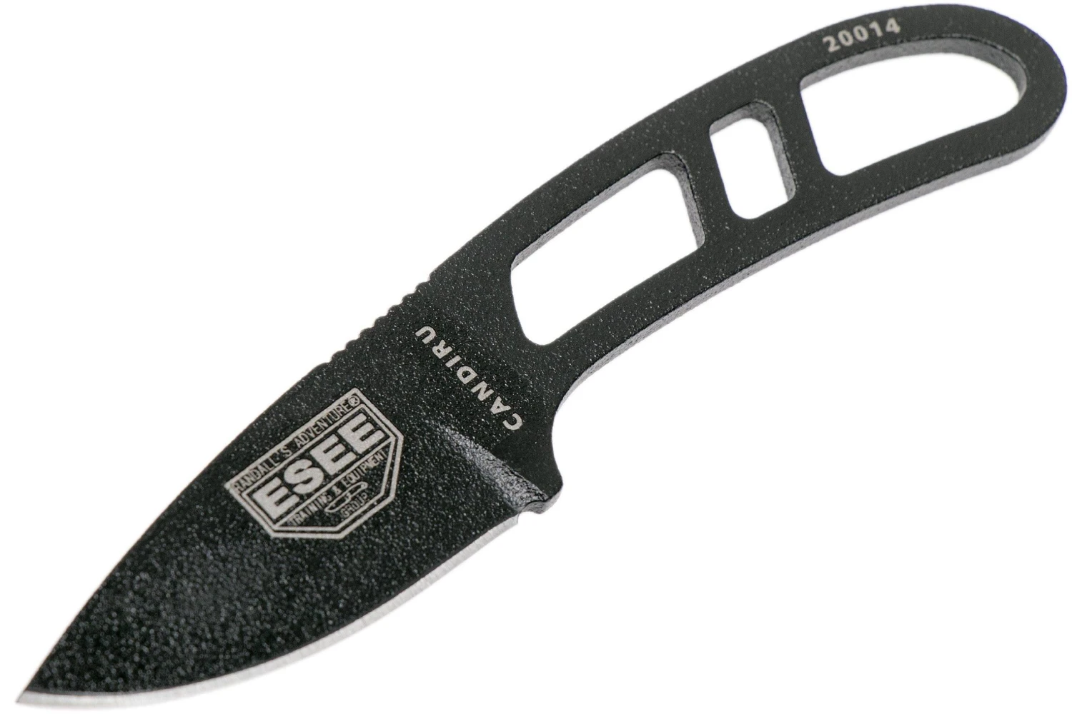 ESEE Candiru Black CAN-B Couteau De Cou Avec étui Noir + Clip Ceinture 5 ESEE Candiru Black CAN-B Couteau De Cou Avec étui Noir + Clip Ceinture – Image 3