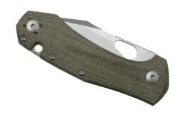 GiantMouse ACE Atelier, Elmax, Green Canvas Micarta Couteau De Poche -Couteaux Prestige Magasin GMATELIER GRN CANVAS 06 giantmouse
