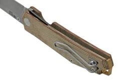 GiantMouse ACE Clyde Natural Canvas Micarta, Brass, Couteau De Poche, Ansø En Voxnaes Design -Couteaux Prestige Magasin GMCLYDE NAT MICARTA 04 giantmouse