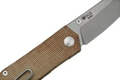 GiantMouse ACE Clyde Natural Canvas Micarta, Brass, Couteau De Poche, Ansø En Voxnaes Design -Couteaux Prestige Magasin GMCLYDE NAT MICARTA 05 giantmouse