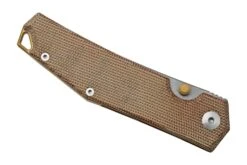 GiantMouse ACE Clyde Natural Canvas Micarta, Brass, Couteau De Poche, Ansø En Voxnaes Design -Couteaux Prestige Magasin GMCLYDE NAT MICARTA 06 giantmouse