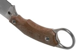 LionSteel H2 Drop Point CVN Natural Canvas Micarta Couteau Fixe, Tommaso Rumici Design -Couteaux Prestige Magasin LI H2 CVN 04 lionsteel