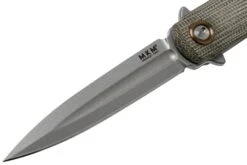 MKM Flame Dagger FL02-GCT Green Canvas Micarta Couteau De Poche, Michael Zieba Design -Couteaux Prestige Magasin MMK FL02 GCT 03 mkm knives