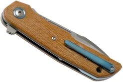 MKM Clap LS01-NC Natural Canvas Micarta Couteau De Poche, Bob Terzuola Design -Couteaux Prestige Magasin MMK LS01 NC 04 mkm knives