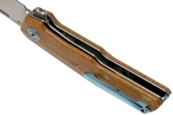 MKM Clap LS01-NC Natural Canvas Micarta Couteau De Poche, Bob Terzuola Design -Couteaux Prestige Magasin MMK LS01 NC 05 mkm knives