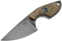 MKM Mikro 1 Drop, Stonewashed Natural Canvas Micarta Couteau De Cou, Jesper Voxnaes Design -Couteaux Prestige Magasin MMK MR01 NC 03 mkm knives