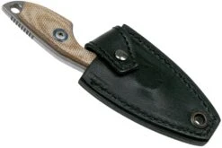 MKM Mikro 1 Drop, Stonewashed Natural Canvas Micarta Couteau De Cou, Jesper Voxnaes Design -Couteaux Prestige Magasin MMK MR01 NC 06 mkm knives