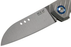 MKM Root RT-NCT Titanium Natural Canvas Micarta Couteau De Poche, Jens Anso Design -Couteaux Prestige Magasin MMK RT NCT 03 mkm knives