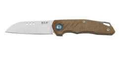 MKM Root RT-NC Satin Natural Canvas Micarta, Couteau De Poche, Jens Anso Design