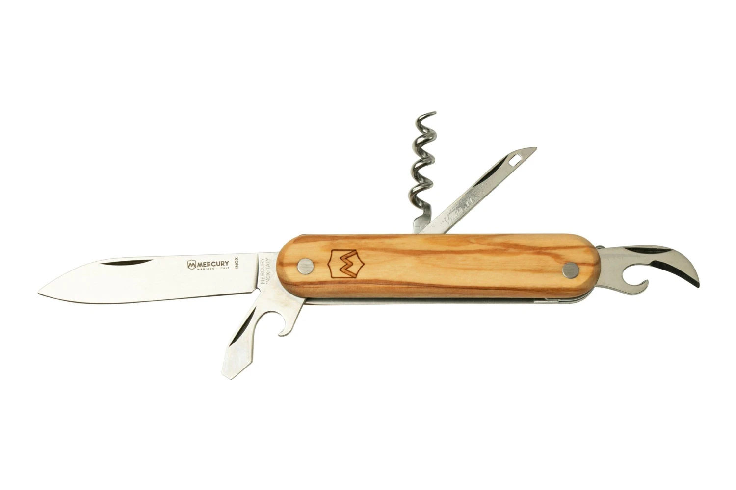 Mercury Multi-Tool Knife 913-6SLC Olive Wood, Saw, 6 Fonctions, Couteau De Poche 3 Mercury Multi-Tool Knife 913-6SLC Olive Wood, Saw, 6 Fonctions, Couteau De Poche