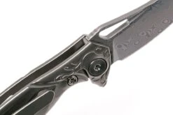 Rike Mini Hummingbird Couteau De Poche Damascus, Stonewashed -Couteaux Prestige Magasin RKMINI SW 06 rike knives mini hummingbird rkmini sw 06