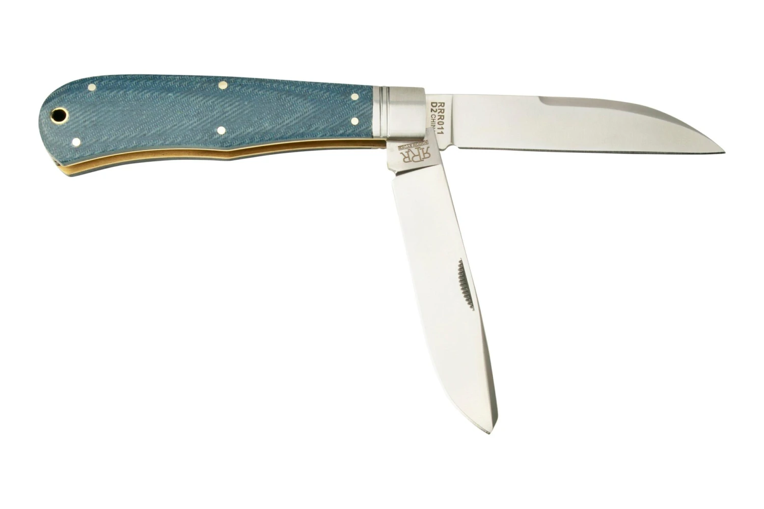 Rough Ryder Reserve Heavy Trapper Denim Micarta, RRR011 Couteau De Poche Slipjoint 4 Rough Ryder Reserve Heavy Trapper Denim Micarta, RRR011 Couteau De Poche Slipjoint – Image 2