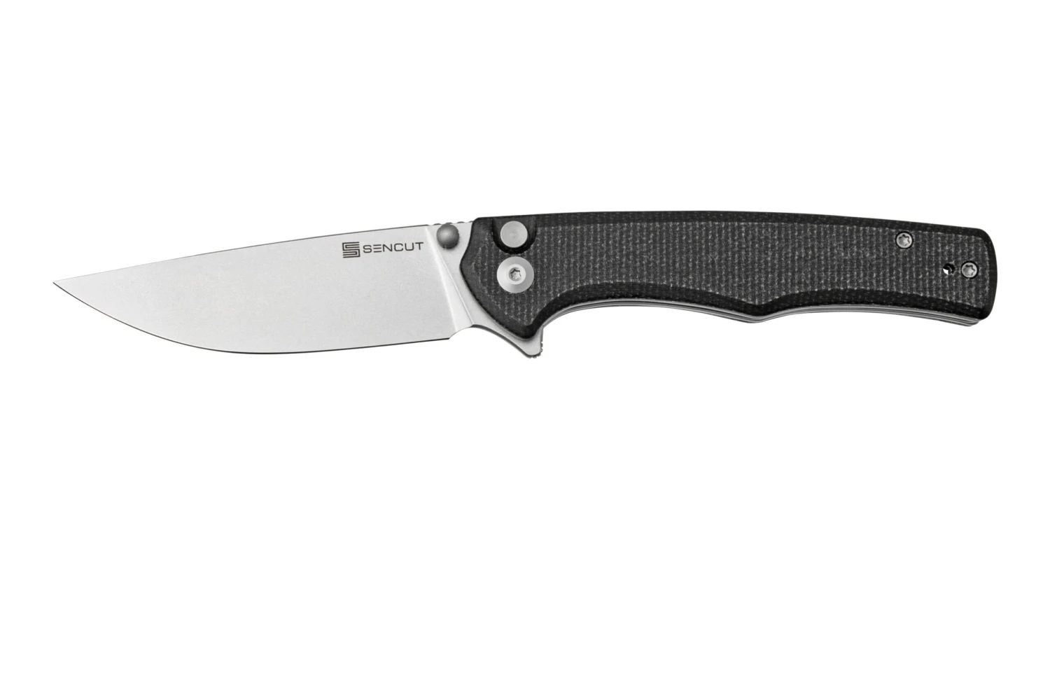 SENCUT Crowley S21012-2 Stonewashed, Black Micarta, Couteau De Poche 3 SENCUT Crowley S21012-2 Stonewashed, Black Micarta, Couteau De Poche