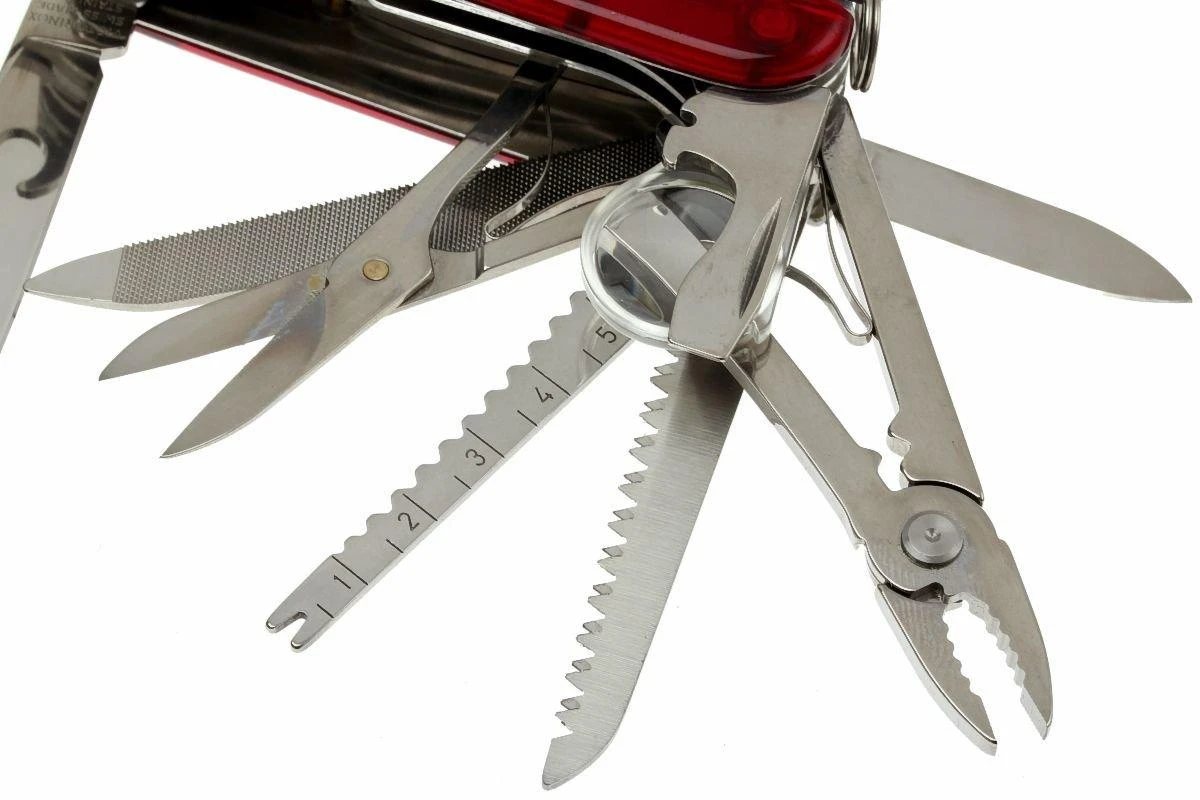 Victorinox SwissChamp Transparent Rouge 1.6795.T Couteau Suisse 4 Victorinox SwissChamp Transparent Rouge 1.6795.T Couteau Suisse – Image 2