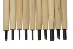 Yoshiharu W-10 Mitomoto Couteaux à Bois Japonais, Set De 10 Avec étui En Tissu -Couteaux Prestige Magasin YSH 016 03 yoshiharu